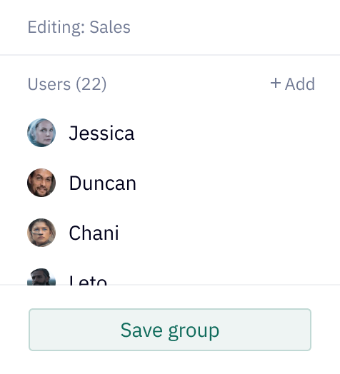 Group modal